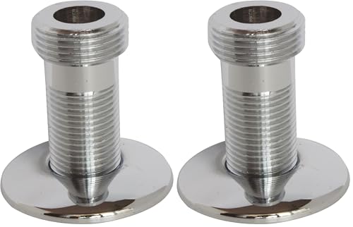 SOMATHERM FOR YOU, Raccord droit chromé 15/21 mâle 20/27 avec rosace Ø50 mm - Raccord laiton pour robinetterie, idéal pour cacher éclats de perçage, compatible eau chaude/froide (Lot de 2)