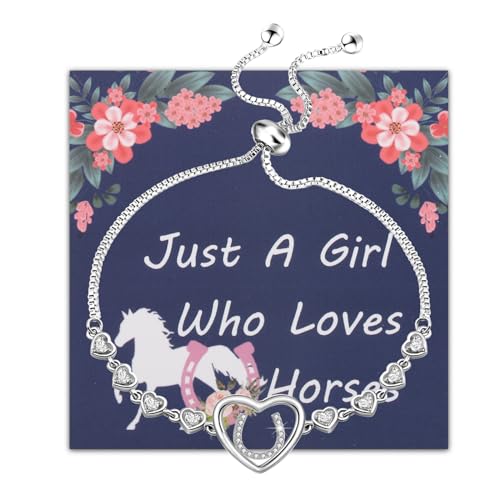 FEELMEM Horse Lover Gift - Girls Equestrian Bracelet With Horse Bit and Saddle - Western Cowgirl Jewelry