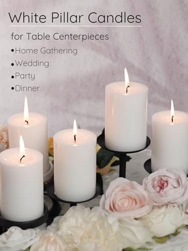 Makalone FU-2.8*4WPC-3PCS White Pillar Candles Set Of 3-2.8 Inch X 4 Inch Unscented Pillar Candles Bulk- thumb #3