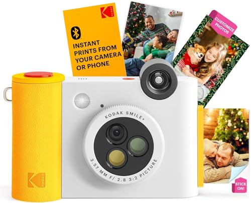 Image of KODAK Smile+ 2-in-1 Digital Instant Print Camera & Wireless Bluetooth Photo Printer + KODAK 2 inchx3 inch Premium Photo Paper (50 Sheets)