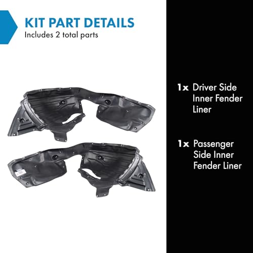 Image of TRQ Front Inner Fender Liner Set Compatible with 2018-2023 Honda Odyssey HO1248179 HO1249179
