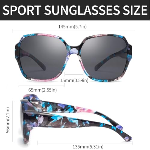 JIMMY SUNSHINE Sunglasses Fit Over Glasses for Men Women Fit Over Prescription Glasses Lightweight Square Frame3