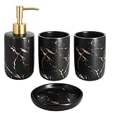 Este juego de accesorios de baño incluye 2 vasos, 1 dispensador de jabón de manos con bomba y 1 jabonera.