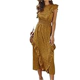 ● Das Party-Maxikleid ist leicht und weich, hautfreundlich und bietet Ihnen ein leichtes und gemütliches Tragegefühl. Dieses Minikleid ist perfekt für den Sommer. Leichtes und weiches Material hat eine gute Leistung an heißen Tagen. Sie können den Komfort des losen Kleides genießen.
