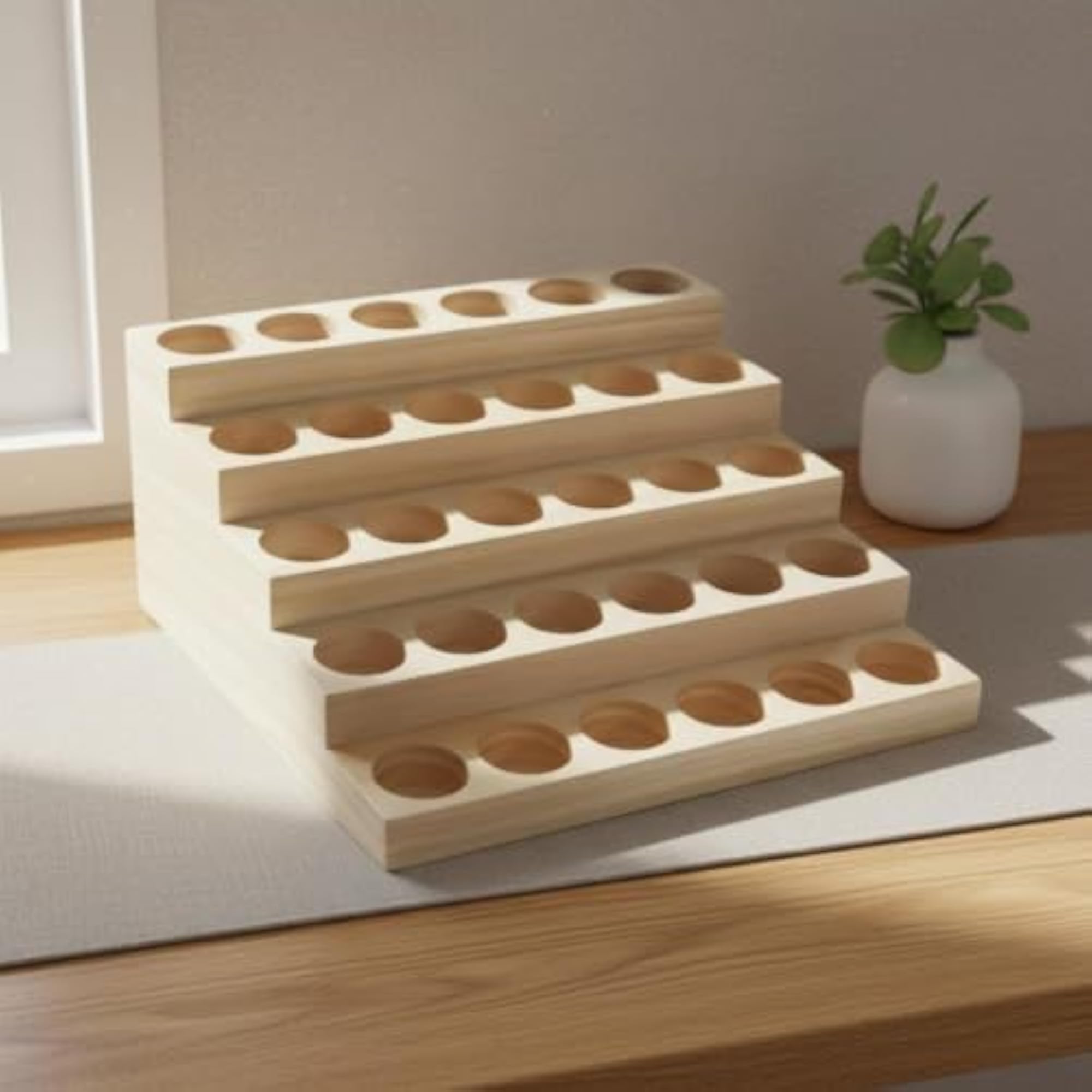 Wooden Essential Oil Holder Stand for Countertop