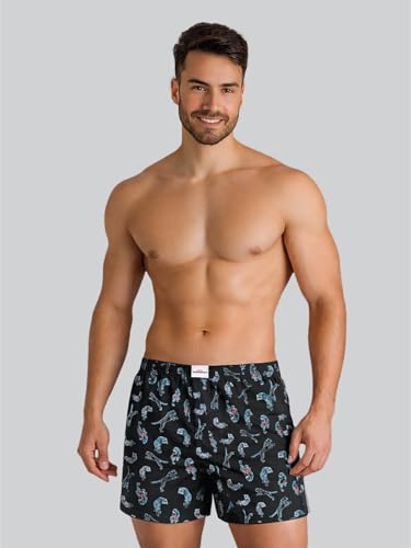 Image of Lux Champion Men's Super Combed Mercerized Cotton Printed Boxer Shorts (Pack of 2) | Comfortable & Breathable for Summers | Dual Side Pockets with Security Zip (Color and Print May Vary)