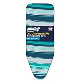 Minky Funda para Tabla de Planchar Extragrande de Ajuste Universal para Tablas de Planchar Grandes de hasta 145 x 54 cm, Color Negro