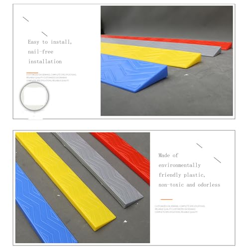 Rampa de umbral interior ancha antideslizante en forma de flecha, con tapete de transición escalonado de plástico, adecuada para carritos de mano. miniatura 6