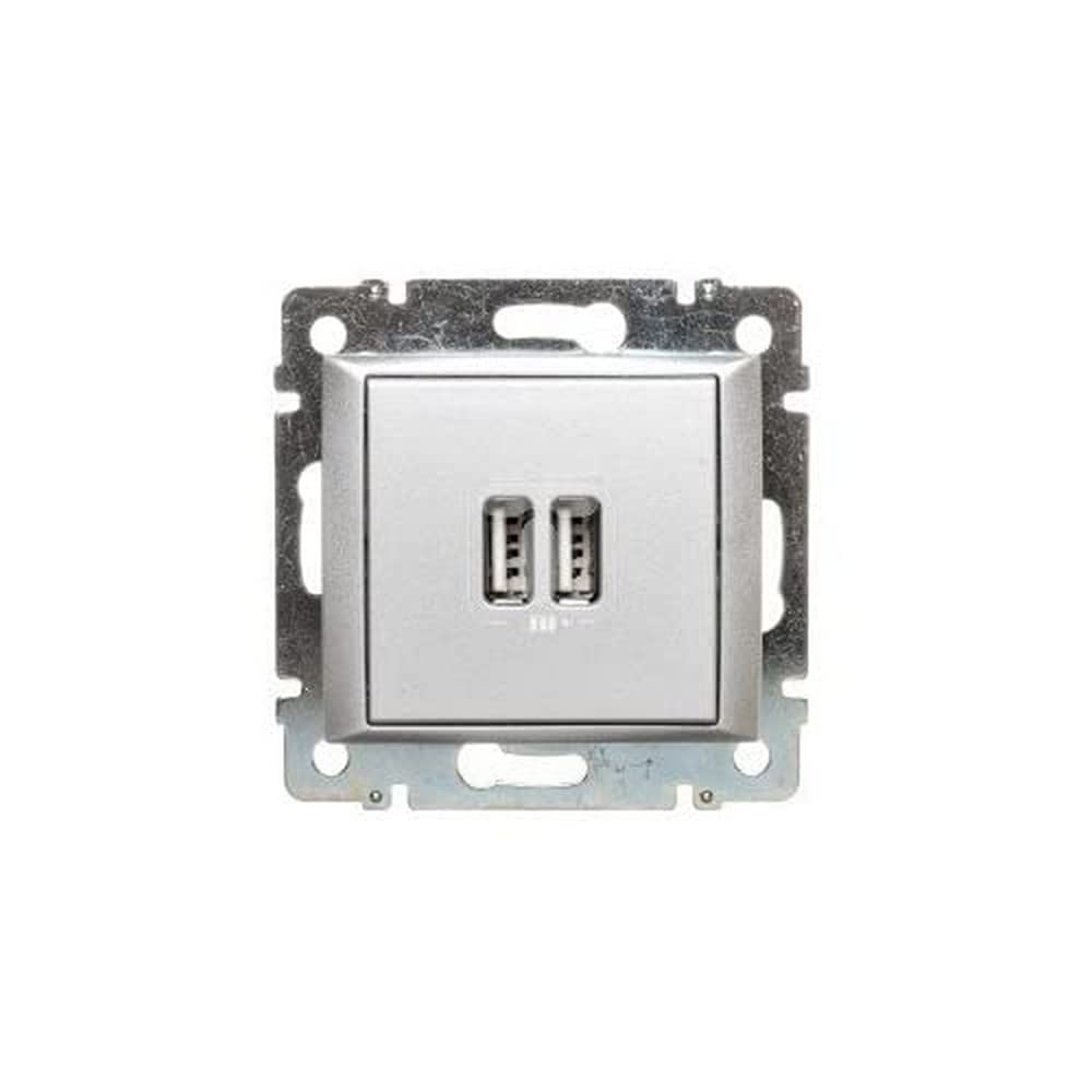VL-BASE USB A+A 2,4A/5V ALUM bloc double prise pour un bureau bien rangé