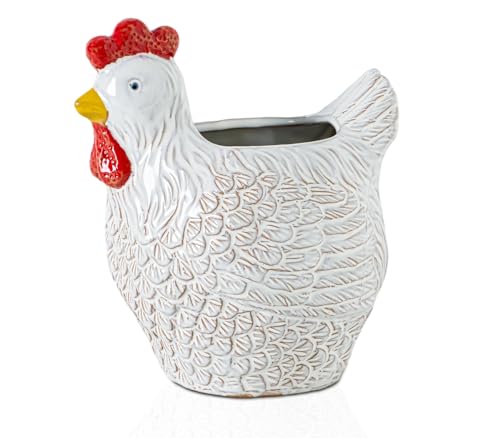 GABROC Hen Kitchen Utensil Holder For Countertop Ceramic Utensil Crock