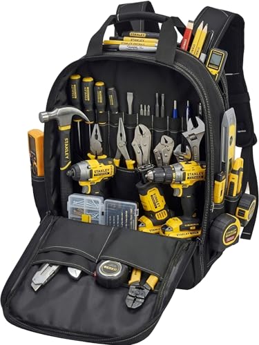 Image of HENNY BAGS Tools Bag Durable 51-Pocket Tool Bag Tool Backpack Premium 1680D Ballistic PVC-Coated Oxford Fabric Tools Bag Multipurpose Storage for Electricians & Technicians Organizer Tool Bag Backpack