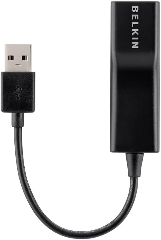 Adaptador Ethernet USB 2.0 (F4U047bt), negro | adaptador de red, internet por cable, computadora portátil, PC, oficina en casa, ethernet heredado