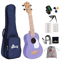 Winzz Kids Ukulele Beginner Set for Adults and Children 21 Inches Purple - Les Beatles, Paul McCartney, John Lennon, RIngo Starr, George Harrison