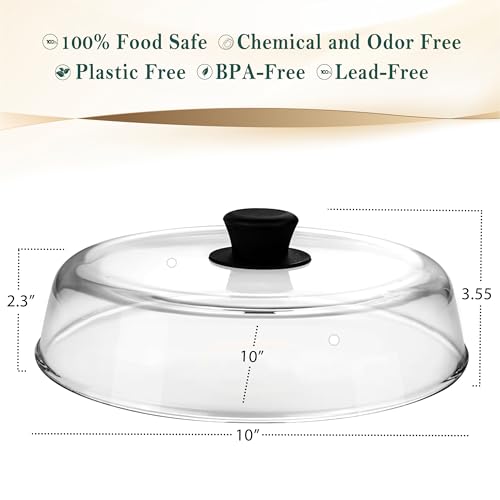 Image of Le'raze 10in Glass Microwave Splatter Cover - Easy Grip Cool Touch Handle