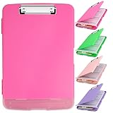 Clipboards with Storage,Clip Boards 8.5x11 with Storage,Large Capacity Clipboard,with Low Profile Clipboards Clip,with Pen Holder Clipboard Folder Side Opening,for Work Office School (Pink)