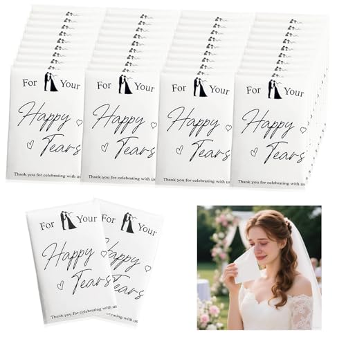 Biomelaus Happy Tears Wedding Tissues for Guest Welcome Favor Bags