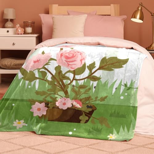Couverture de canape fleur rose plaid polaire haute qualite - 8