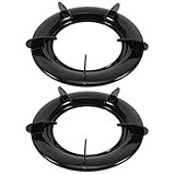 DOITOOL Cast Iron Wok Ring for Gas Stove, 2 Pack Universal Non-Slip 9 Inch Wok Support Rack Stand Burner Grate Replacement Parts, Gas Stove Stand Rack Accessories