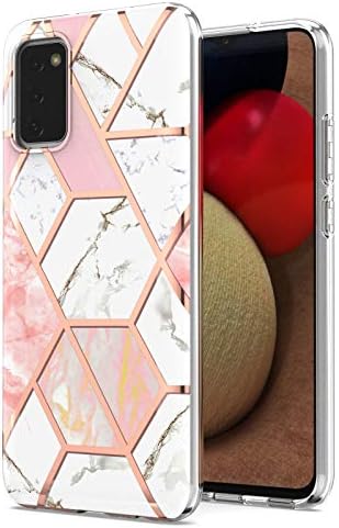 Oppo A16 Case Marble, Oppo A16S Phone Case Shockproof Ultra Silm Back Cases for Girls Women with TPU Bumper Silicone Protective Cover Cases for Oppo A16 / A16S Case, Pink & White