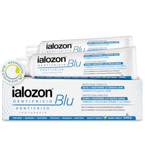 Ialozon Blu Dentifricio Olio EVO Ozonizzato Senza Fluoro 2x100 ml Gemavip