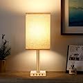 Touch Control USB Table Lamp, 3-Way Dimmable Nightstand Lamp with 4 Fast Charging USB Ports & 2 Outlet, USB Beside Table Lamp Included 2700K 800LM Bulb for Bedrooms Living Room Office