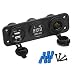 Produktbild 12V Doppelt USB Ladegerät Steckdose Zigarettenanzünder Panel 3 in 1 Ladegerät Stecksockel mit LED Voltmeter LED-Anzeige für Auto Boot Wohnmobil Truck GPS Handy LKW