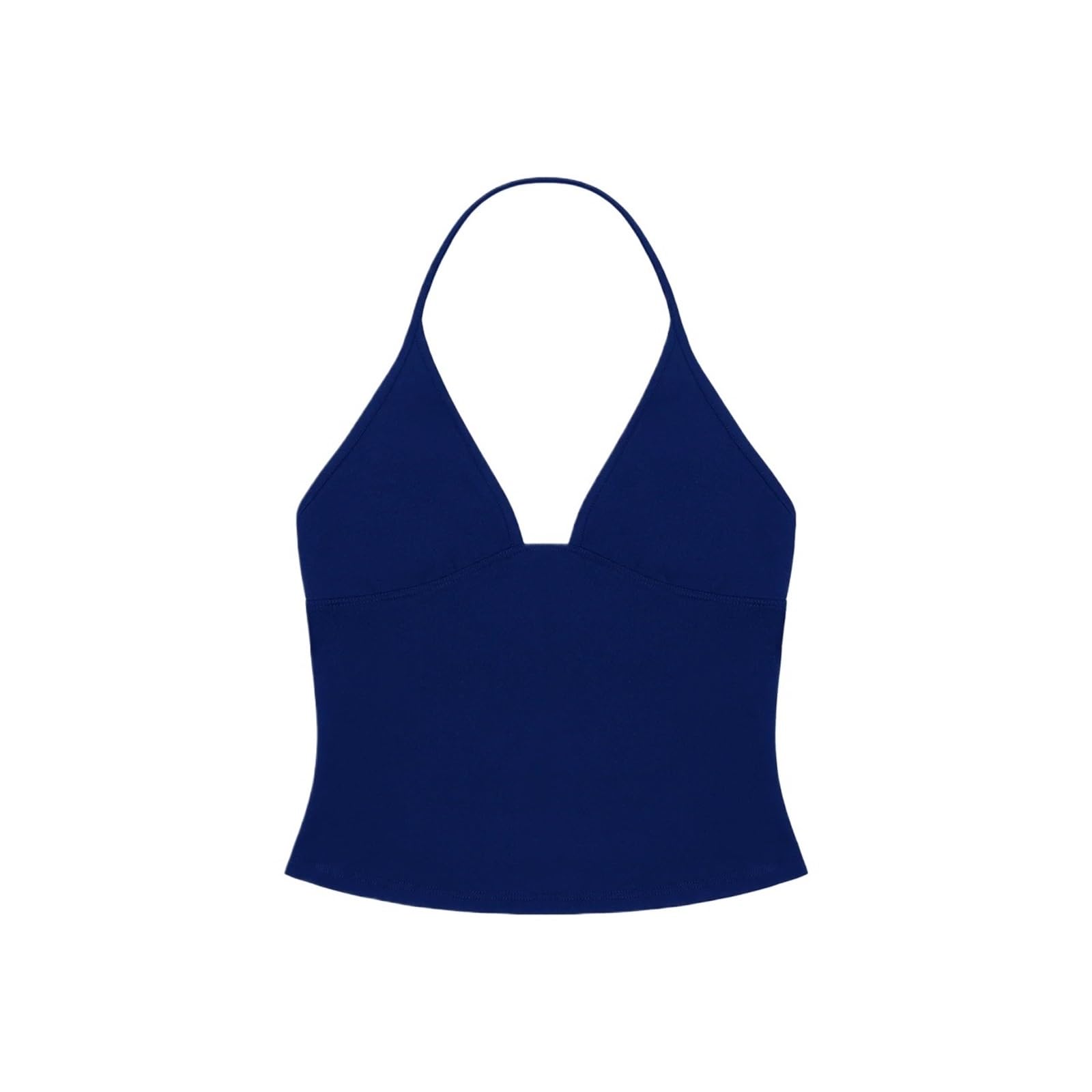 Dos Nu Femme Débardeur Dos Nu, décolleté en V Profond, Coupe cintrée, Courte, à la Taille, vêtements d'extérieur Polyvalents, Chemise de Base