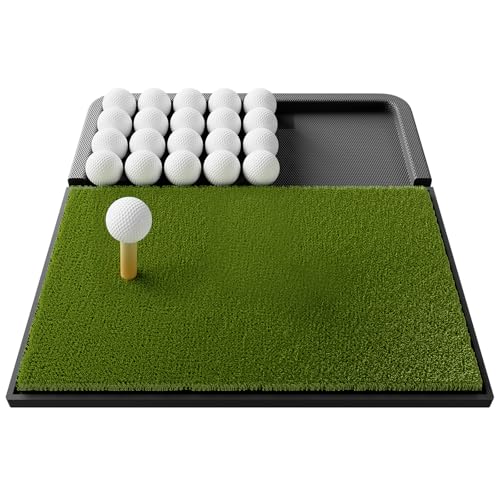 Integrated Golf Mat with Ball Tray