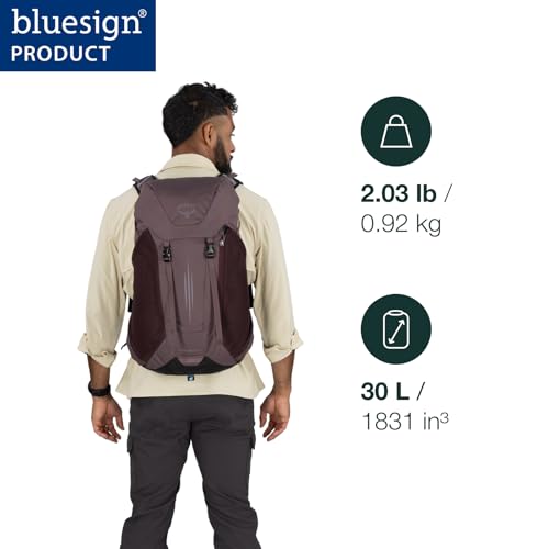 Osprey Hikelite LT 30L Hiking Backpack - Lightweight Travel Daypack with Rain Cover for Men and Women, Cascade Blue - Image 2