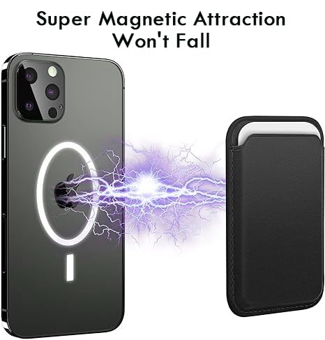 Custom Leather Wallet for iPhone 16/15/14/13/12 Pro/Max/Plus/Mini Phone & Magnetic Case, Customizable Photo Text Words DIY Gift for Mens Ladies,RFID Card Holder with MagSafe Magnet Closure,Navy4