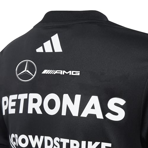 adidas Mixte Enfant Mercedes - AMG Petronas Formula One Team Driver Jersey Black Youth, Black/White, 9-10 Years
