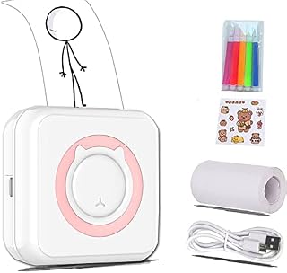 AiNinXun Mini Printer Portable Inkless Pocket Thermal Printer Wireless Bluetooth Sticker Printer Picture Photo Printer Handheld Notes Printer Machine Label Maker for IOS Android List Journal Memo Logo