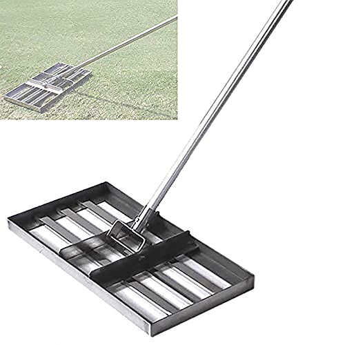 NVYAZJ Lawn Leveling Rake, Detachable Stainless Steel Leveler Tool with 20 * 10'' Flat Head Pole Length 145cm Stainless Steel Rods, Gardening Hand Tool Rake for Garden Golf Lawn