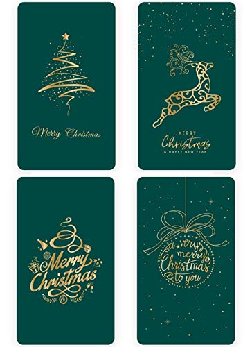 Eastor 4PCS Christmas Greeting Cards with Envelopes, Winter Holiday Christmas Cards Folded for Family Friends Gifts Box Christmas Party Favor Supplies Invitation