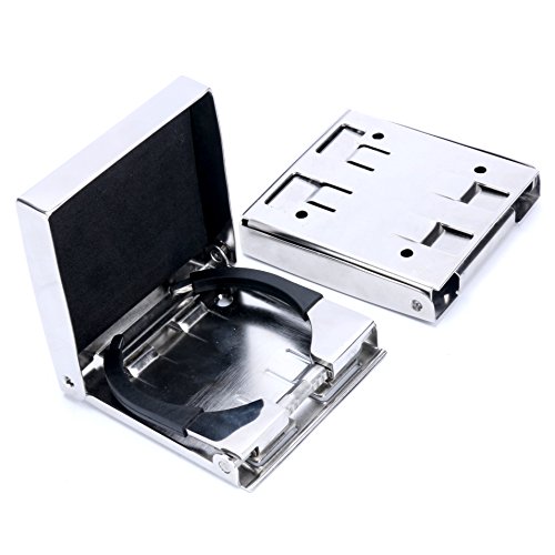 Amarine Made 4-Pack Stainless Steel Adjustable Folding Drink Holder Cup Holder Marine/Boat/Caravan/Car #TOP3