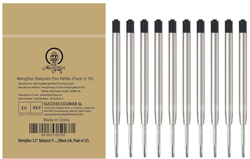 MengRan 3.9'' Ballpoint Ink Pen Refills for Click Pens,1mm Medium...