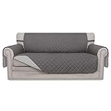 Easy-Going Sofa Slipcover Reversible Loveseat Sofa Cover Couch Cover for 2 Cushion Couch Furniture Protector with Elastic Straps for Pets Kids Dog Cat (Oversized Loveseat, Gray/Light Gray)