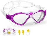 Uso universal: cómodo y grande marco de silicona en combinación con lentes de protección UV para que puedas disfrutar más de tu tiempo en el agua. Diseñado para nadadores y amantes del agua, perfecto para nadar en interiores y exteriores, kayak y otros deportes acuáticos. Gracias a la banda de silicona antideslizante ajustable y al puente ergonómico de la nariz TPR, es adecuada para adultos y adolescentes, hombres y mujeres.