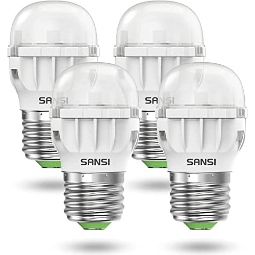 SANSI LED Refrigerator Light Bulb 45W Equivalent, 4W Appliance Bulb 450 Lumens 5000K Daylight Fridge Light Bulb, A11 Waterproof Frigidaire Replacement Light Bulbs, Non-Dimmable, Energy Savin