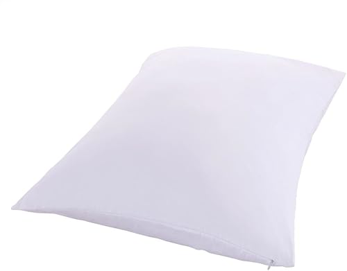 Juego de 2 protectores de almohada estándar, de 400 hilos, 100% algodón a prueba de plumón, color blanco