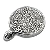 Phaistos Disc Pendant, 1Pc Ancient Greek Mystery Silver-Plated Charm, 25mm Double-Sided Undeciphered Script Minoan Crete 1700 BCE, Historical Archaeology Jewelry Necklace Making Supplies, Made in Greece #4