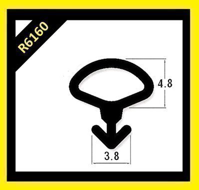 Bubble Gasket - Rubber Door and Window Seal Gasket - Black - R6160 - uPVC Gasket (PER METRE)