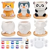 FALUCKYY 21 PCS DIY Ceramic Succulent Pots, 6 Sets...