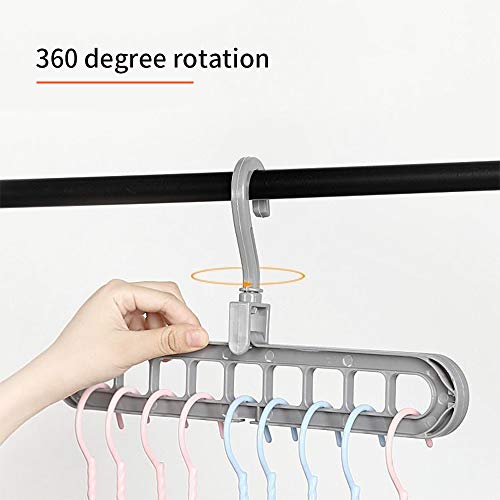 mewmewcat Cabide dobrável multifuncional Criativo Nove buracos Girar cabide Cabide de secagem Organi