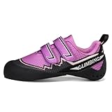ZHENSI Kletterschuhe Anfänger Boulderschuhe Für Drinnen Und Draußen Für Damen Und Herren Mit Doppelriemen Leicht,Lila,41 EU