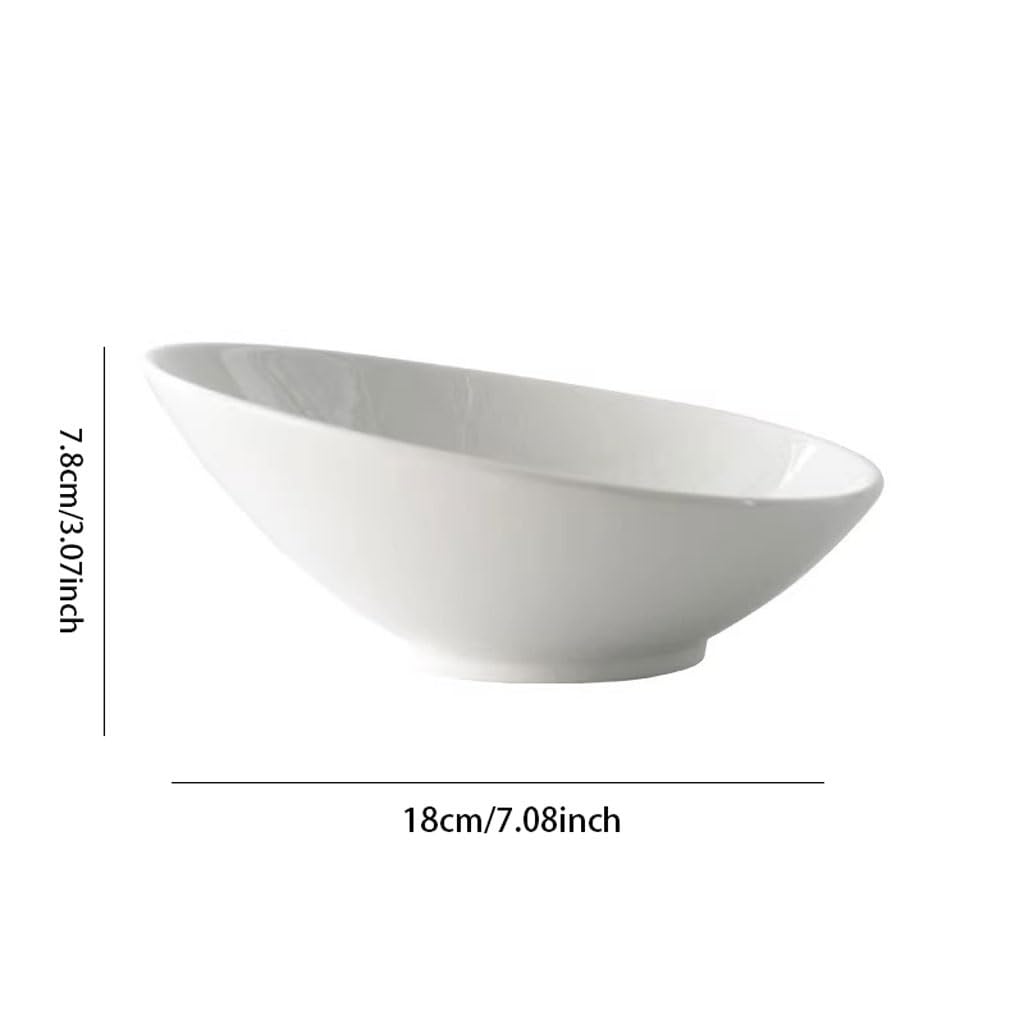 Miski do kuchni czysta biała ceramiczna ukośna miska kreatywna miska na sałatkę owocową miska na makaron domowa zastawa stołowa salaterka, jeden kolor S