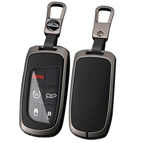 Étui de clé en cuir pour Jeep et Dodge protection haut de gamme en alliage de zinc