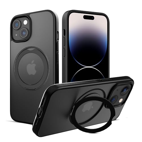 Image of DailyObjects Polycarbonate Case for iPhone 14 Compatible with Mag-Safe Wireless Charging,Halo 2.0 with Rotatable Stand Slim Shockproof Back Cover