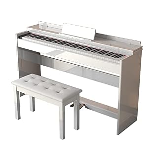 Piano numérique 88 touches avec clavier à action pondérée et graduée avec banc, support de meuble, piano électrique USB/MIDI for débutant et professionnel (Color : White) - Les Beatles, Paul McCartney, John Lennon, RIngo Starr, George Harrison