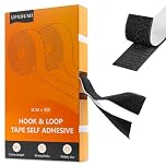 UPXDUMI Hook and Loop Tape 30mm x 5m Multipurpose Strong Self Adhesive Strips Heavy Duty Double Sided Sticky Back Roll Suitable for Home Carpet Sofa Picture Hanging Fabric Industrial Outdoor Black
